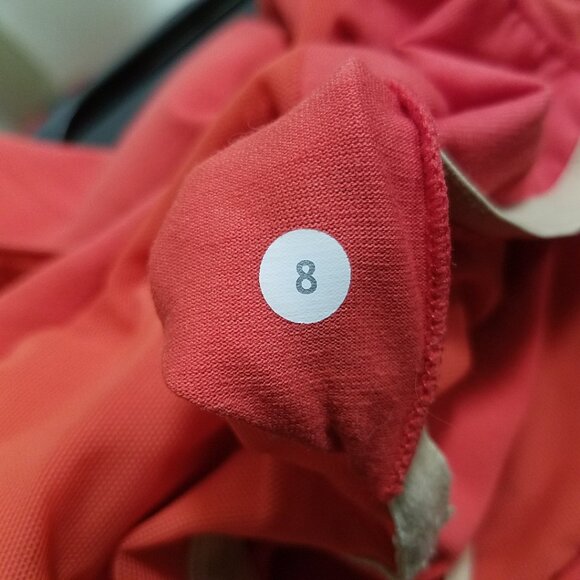 Lululemon Orange Red Ruffle Tank Top Size 8 Medium Adjustable Strap - Picture 6 of 6